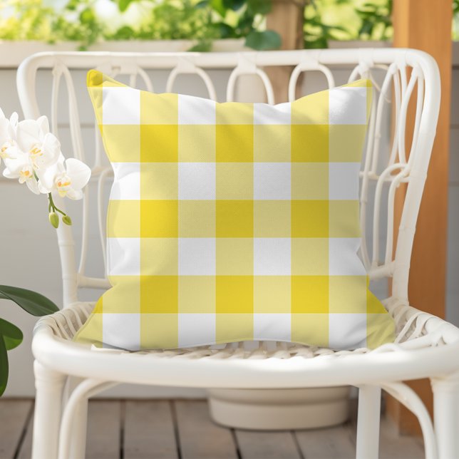 Ranunkelgelb Gingham Karo Karomuster Kissen (Von Creator hochgeladen)