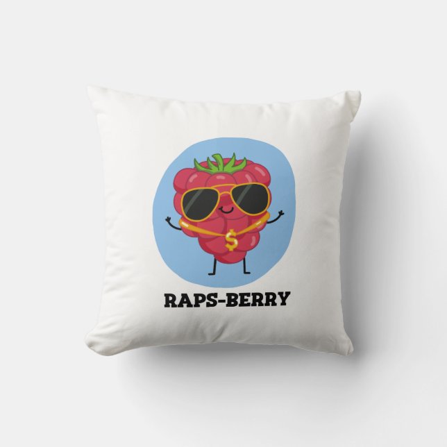 Rap-Beere Funny Rapper Raspberry Pun Kissen (Vorderseite)