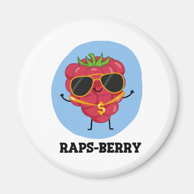Rap-Beere Funny Rapper Raspberry Pun Magnet (Vorne)