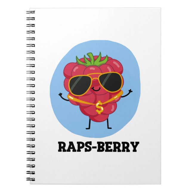 Rap-Beere Funny Rapper Raspberry Pun Notizblock (Vorderseite)