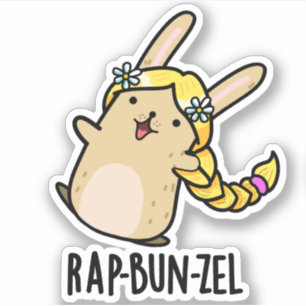 Rap-bun-zel Funny Bunny Pun Aufkleber