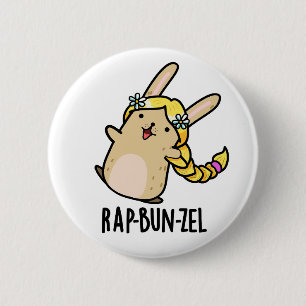 Rap-bun-zel Funny Bunny Pun Button
