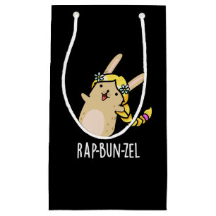 Rap-bun-zel Funny Bunny Pun Dark BG Kleine Geschenktüte