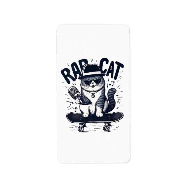 Rap Cat Harmony Adressaufkleber (Vorne)