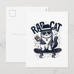 Rap Cat Harmony Feiertagspostkarte