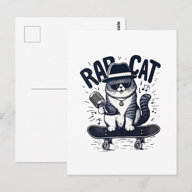 Rap Cat Harmony Postkarte (Vorne/Hinten)