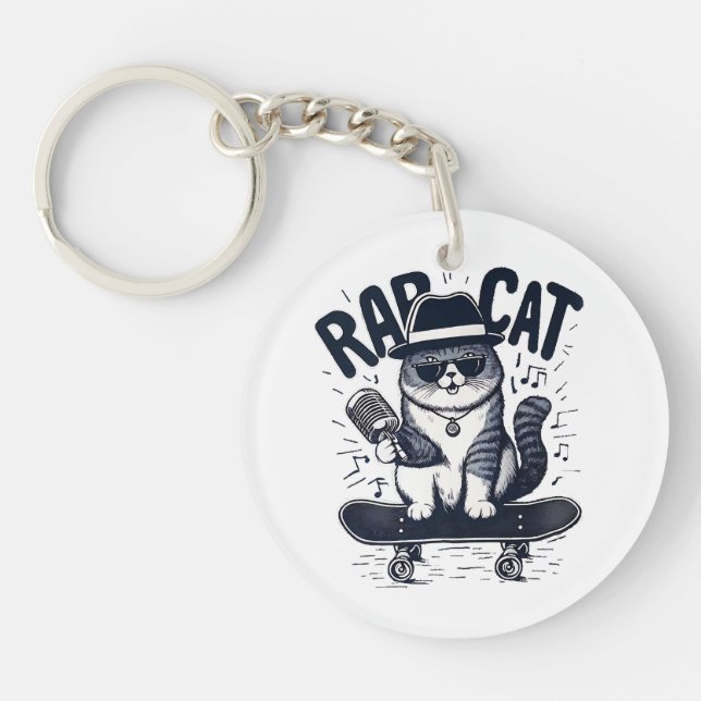 Rap Cat Harmony Schlüsselanhänger (Vorderseite)