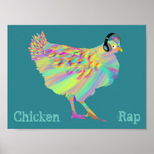 Rap Chicken Funny Mefeat Vegane Musik Poster