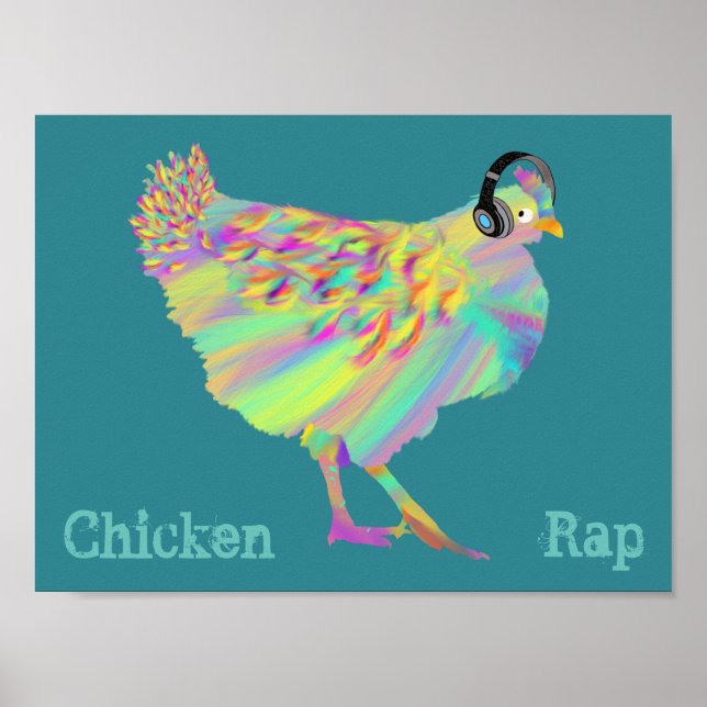 Rap Chicken Funny Mefeat Vegane Musik Poster (Vorne)