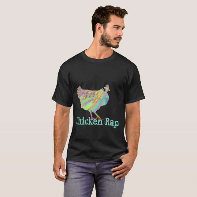 Rap Chicken Funny Mefeat Vegane Musik T-Shirt (Vorne ganz)