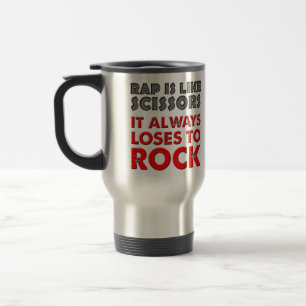 Rap gegen Rock Paper Schere Funny Travel Mug Reisebecher