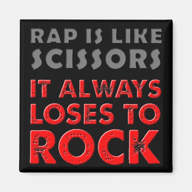 Rap gegen Rock Paper Schere Kühlschrankmagnet Funn Magnet (Vorne)