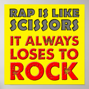 Rap gegen Rock Paper Scissors Lustiges Poster Schi