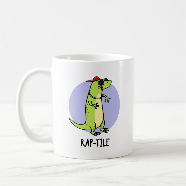 Rap-Kachel Funny Reptile Lizard Pun Kaffeetasse (Links)