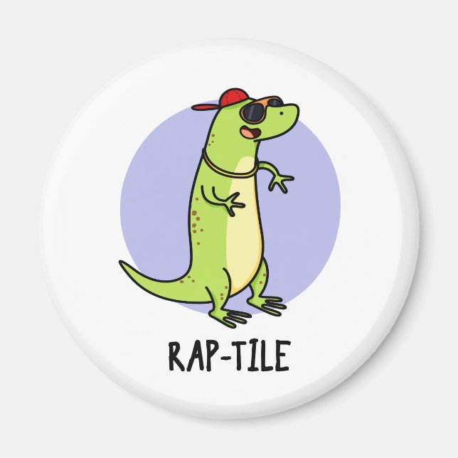 Rap-Kachel Funny Reptile Lizard Pun Magnet (Vorne)