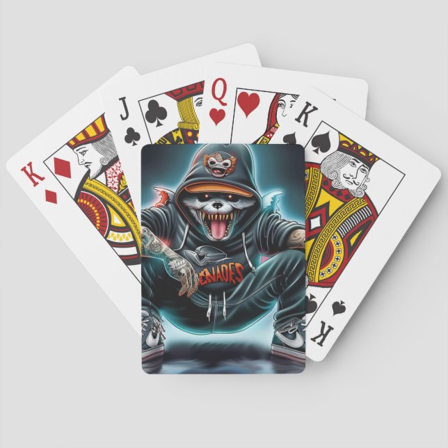 Rap-Kartenspiel 1-4 Spielkarten (Rückseite)
