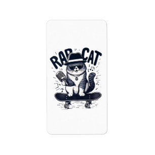Rap Katze Harmonie Adressaufkleber
