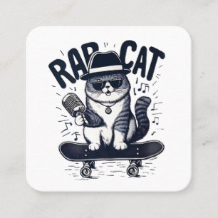 Rap Katze Harmonie Quadratische Visitenkarte