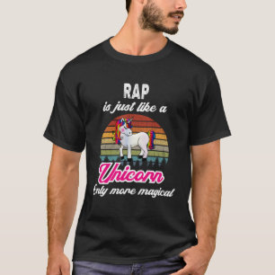 Rap Retro Einhorn Vintager Sonnenuntergang T-Shirt