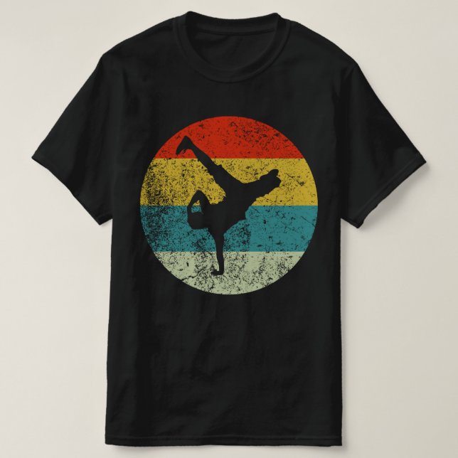 Rap Retro Vintage Silhouette 70er T-Shirt (Design vorne)