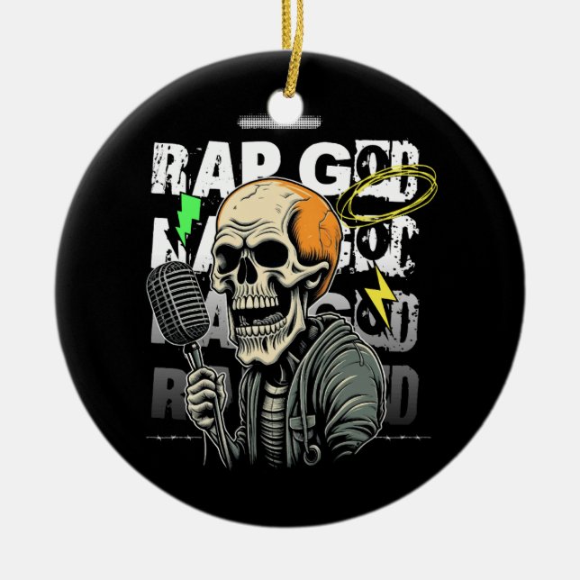 Rap Skull Keramik Ornament (Vorne)
