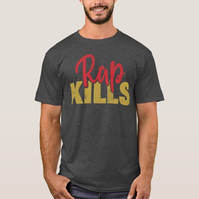 Rap tötet Retro T-Shirt (Vorderseite)