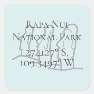 Rapa Nui Latitude & Longitude Quadratischer Aufkleber
