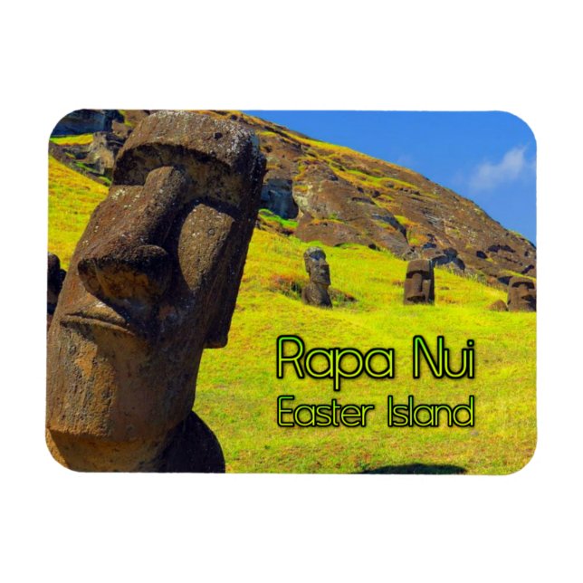 Rapa Nui Osterinsel stilisiert Magnet (Horizontal)