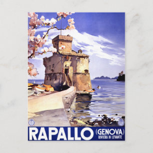 Rapallo Genova Italien Vintage Travel Poster Postkarte