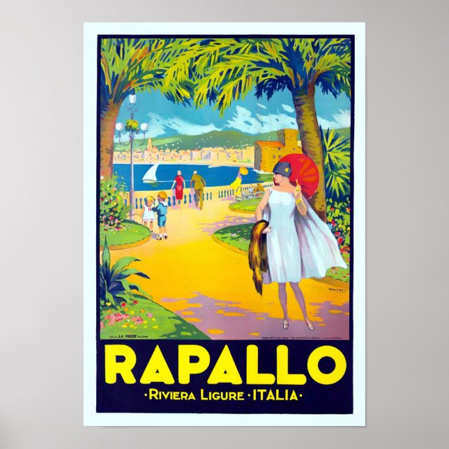 Rapallo Italien Jahrgang Reise Poster (Vorne)