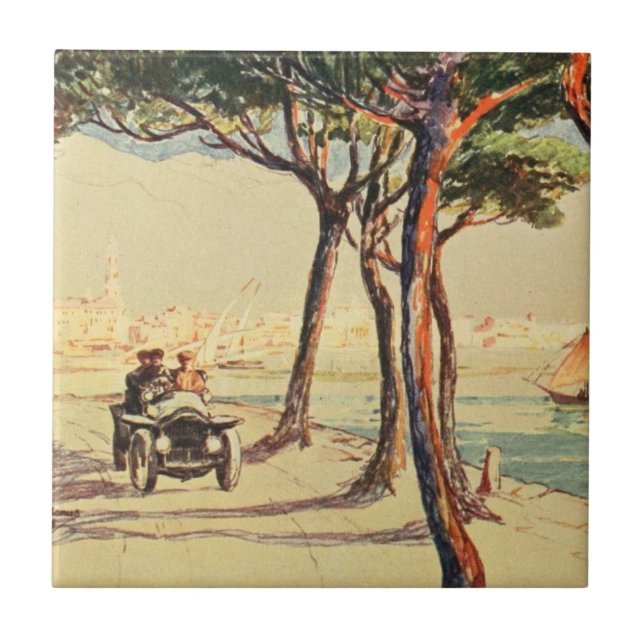 Rapallo, Italien - Vintage italienische Kunst Fliese (Vorderseite)