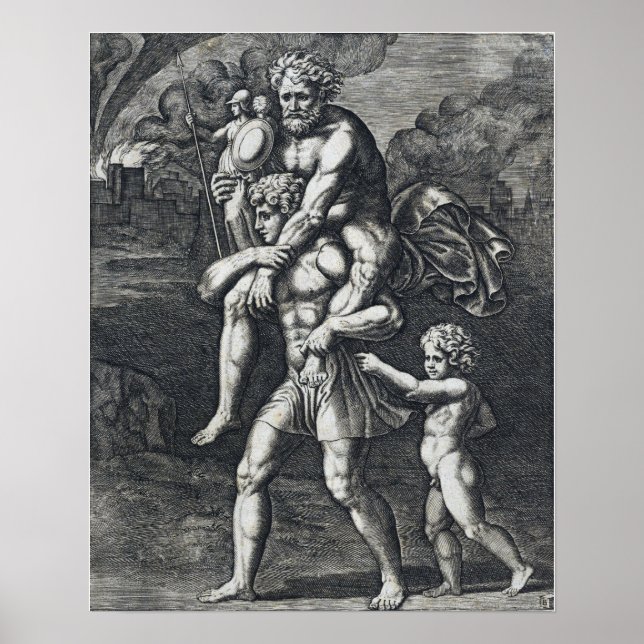 Raphael - Aeneas Carry Anchises Poster (Vorne)