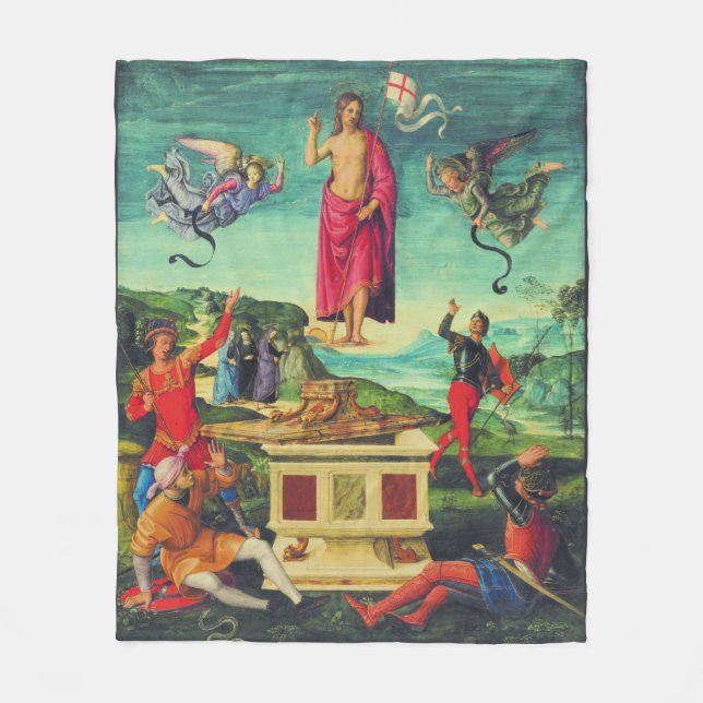 Raphael Auferstehung Jesu Christi Kunst Fleecedecke (Vorderseite)