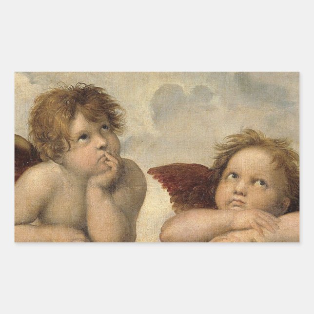 Raphael Cherubs Engel Rechteckiger Aufkleber (Vorderseite)