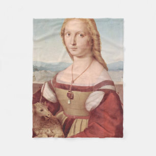 Raphael Dame und das Einhorn Klassische Kunst Fleecedecke