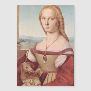 Raphael Dame und das Einhorn Klassische Kunst Magnetkarte