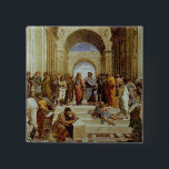 RAPHAEL "die Schule von Athen" Sonderkommando Button<br><div class="desc">Eine klassische Grafik, die in das public domain überschritten und wunderbare Geschenke und andere Produkte macht hat. Dieses ist eine seiner berühmtesten Malereien, von der Wand Stanze di Raffaello. Es stellt eine eingebildete Szenen-Ansammlung viele berühmten Denker von altem Griechenland, einschließlich Pythagoras, Zeno, Euclid, Archimedes, Aeschines, Epicurus, Anaximander, Empedocles, Alcibiades, Antisthenes,...</div>