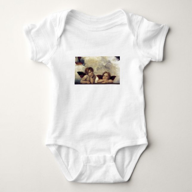 Raphael-Engel Baby Strampler (Vorderseite)