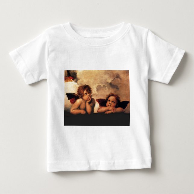 RAPHAEL-Engel Sistine Madonna 2 Engel Baby T-shirt (Vorderseite)