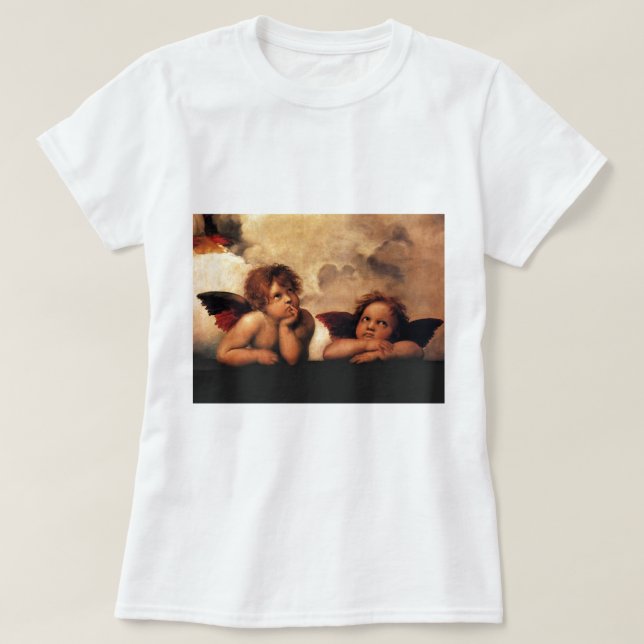 RAPHAEL-Engel Sistine Madonna 2 Engel T-Shirt (Design vorne)