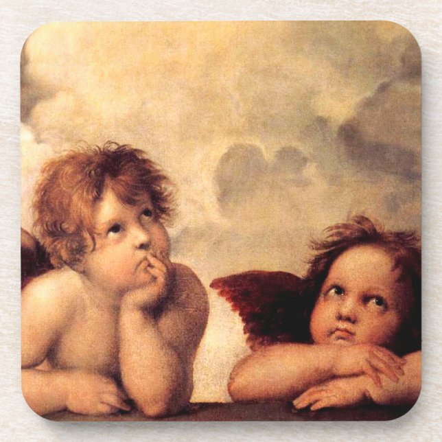 RAPHAEL-Engel Sistine Madonna Untersetzer (Vorderseite)