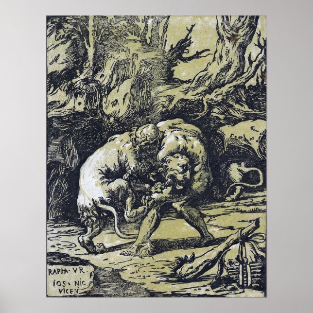 Raphael - Herkules, die Nemesische Löwe Poster (Vorne)