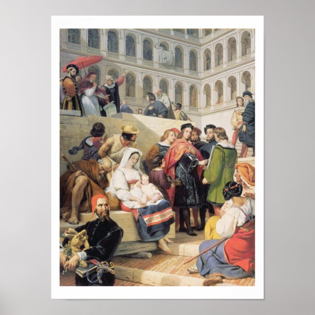 Raphael in the Vatican, 1832 (Öl/Canvas) Poster (Vorne)