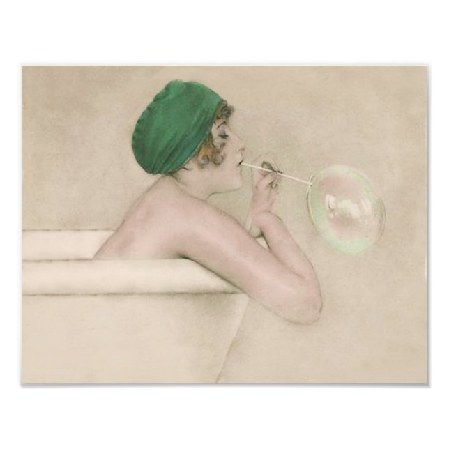 Raphael Kirchner 1916 "Blasen" Vintage-Druck Fotodruck (Vorne)