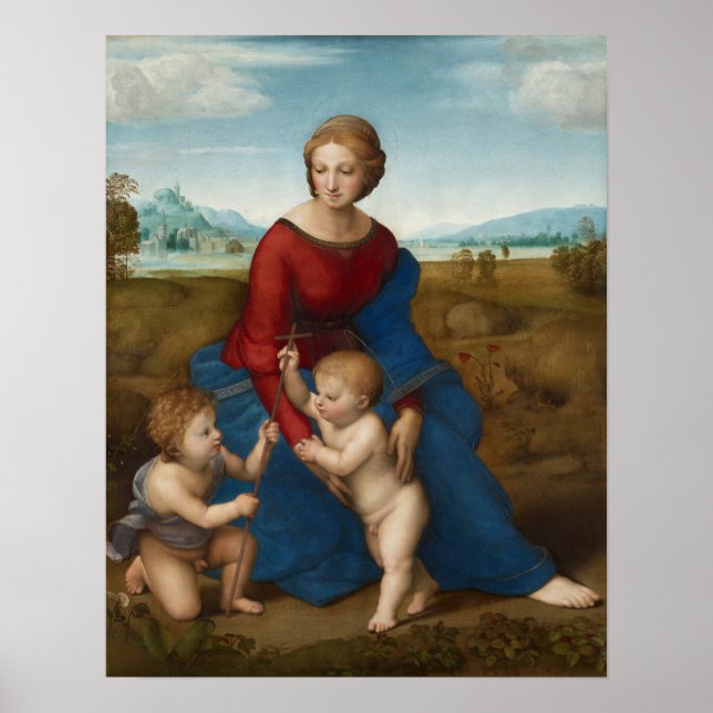 Raphael - Madonna auf der Wiese Poster (Vorne)