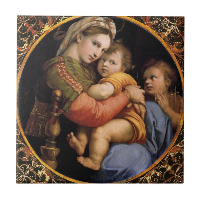 Raphael Madonna della sedia Dekorative Tile Fliese (Vorderseite)