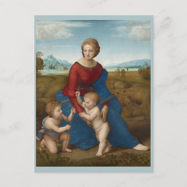 Raphael Madonna in Meadow Postkarte (Vorderseite)