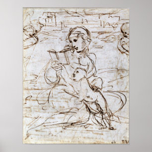 Raphael - Madonna und Kind in einer Landschaft zu  Poster