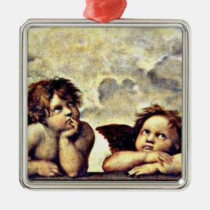 Raphael: Putti, Detail aus der Sixtinischen Madonn Ornament Aus Metall