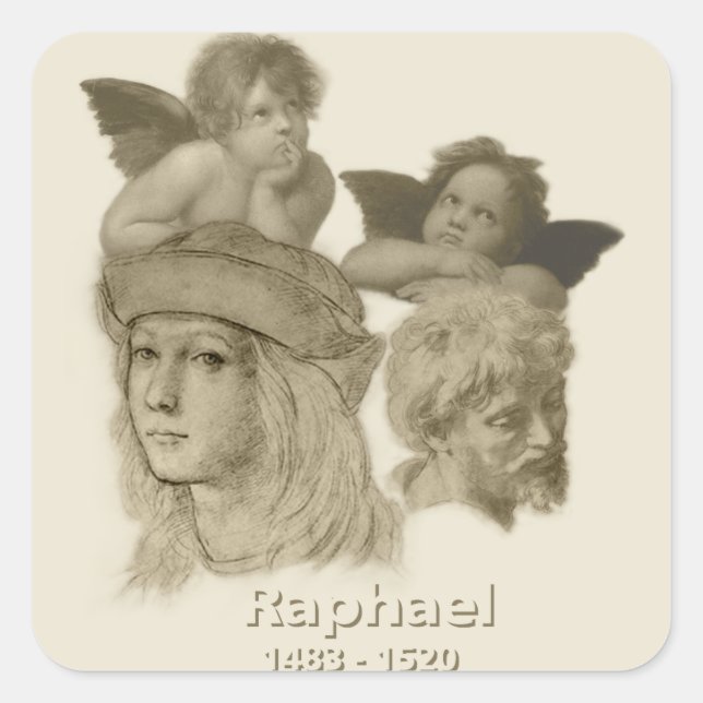 Raphael Quadratischer Aufkleber (Vorderseite)